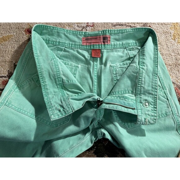 Vintage Y2K 90s Mossissue Mossimo Mint Green Denim flare Pants Size 7 cotton - Picture 9 of 11